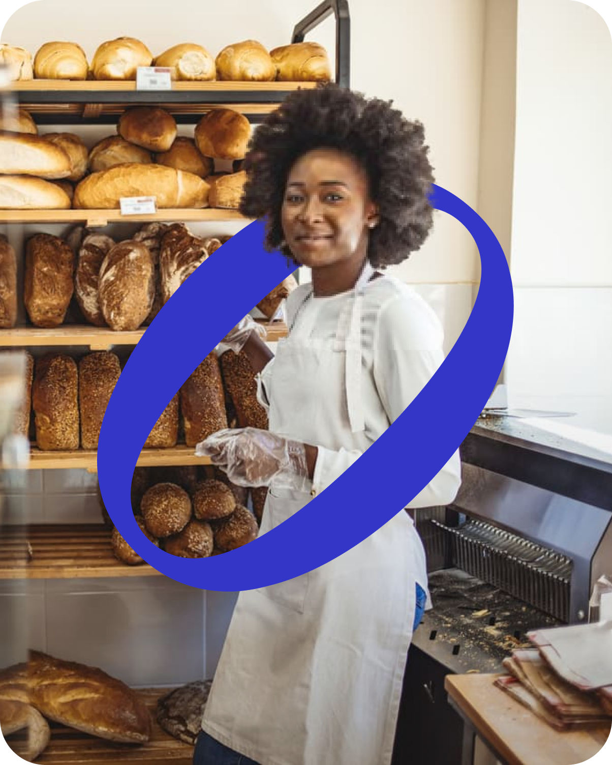 Professional baker in a modern bakery